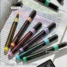 Set 12 Spidol Fluorescent Berkilau, Spidol untuk Menggambar, Menandai, Grafiti, dan Jurnal di Kantor, Ujung Lembut, Badan Segitiga, Tinta Cepat Kering, Warna Cerah, Aliran Tinta Halus, Desain Gaya Hitam, Cocok untuk Anotasi Catatan, Menggambar Kartu Ucapan, Melukis Seni, Ideal sebagai Hadiah Alat Tulis, Hadiah Liburan - Beraneka warna - View 5