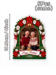 Custom Personalized Photo Christmas Fridge Magnets, Personalized Name Family Photo Fridge Stickers, Custom Holiday Commemorative Decorations, Christmas Gifts For Couples And Families, Home Holiday Decoration Magnets, Kitchen Decor, Home Decor, - Multicolor - View 15