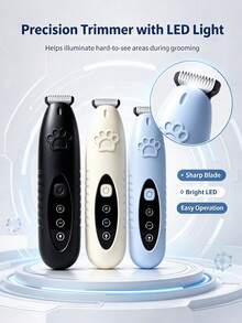 Rechargeable Electric Pet Grooming Clipper With LED Light, Low Noise Pet Paw Hair Trimmer For Cats And Dogs, Precision Grooming Clipper For Paws, Eyes, Ears, Face And Local Detail Trimming, Pet Hair Grooming Clipper For Cats And Dogs - View 9
