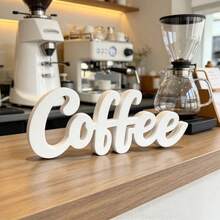 1pc Freestanding Coffee Bar Countertop Sign - Modern Farmhouse Irregular Shaped Shelf Decor, Suitable For Coffee Bar, Cafe Counter, Kitchen Display, Housewarming Gift, Coffee Decor Lettering Cafe Ornament For Countertop Display - 1PC - View 4