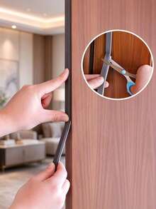 2/4 Rolls Winter Self-Adhesive Foam Weather Stripping For Doors And Windows, Soundproof, Windproof, Dustproof, High Quality, Easy To Cut Without Tools, Durable PS Material, Suitable For Insulation And Noise Reduction - A-Grey - View 9