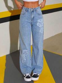 Women Jeans - Dusty Blue - View 2