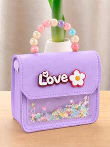 XD This Children's Crossbody Bag Is Decorated With Cute And Playful Flower And Pearl Details, Making It A Must-Have Fashion Handbag For Both Moms And Kids. Perfect For Valentine's Day, Parties, Or As A Gift For Girls, It Can Hold Coins And Keys. - Multicolor - View 16