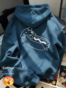 Autumn Winter Hot Dog Print Y2K - Cow Blue - View 1