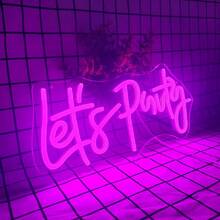 1pc Rose Red LED Neon Light For Party, 5V USB Powered With Switch, Multi-Purpose Decorative Wall Hanging Lamp - Hot Pink - View 7