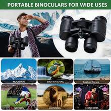Binoculars, Black Rubber Non-Slip Body, 40mm Large Objective Lens, FMC Green Coated High-Definition Lens, Low Light Visibility, Suitable For Adult Outdoor Hiking, Bird Watching, Concerts, Sports Events, Portable Outdoor Gear - Multicolor - View 7