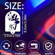 16Pcs Face Paint Stencils, Reusable PET Hollow Templates With Butterfly, Fairy, Mermaid, Unicorn Patterns, For Carnival, Halloween Party, Body Art Makeup - White - View 2