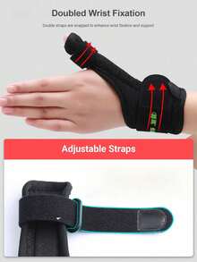 COFOE Adjustable Thumb & Wrist Support Brace, Breathable Mesh Thumb Stabilizer With Removable Aluminum Splint, Soft Fabric And Hook-And-Loop Straps For A Comfortable Fit, Black, Everyday Support - Black - View 9