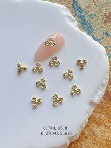 1 gói phụ kiện trang trí nail nghệ thuật mùa đông Giáng Sinh, cây thông, vòng hoa, tuần lộc, chuông, charm nail 3D bằng hợp kim kim loại - Nhiều màu - Xem 27