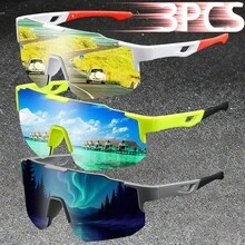 WSZ 3PCS Latest Sport Glasses Are Designed With Neutral One-Piece Lens Oversized Style And Are Essential Accessories For Various Outdoor Activities - Multicolor - View 7