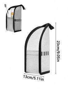 Black And White Plaid Toiletry Storage Bag, Multi-Functional Portable Hanging Organizer, Used For Sorting Toiletries, Waterproof And Moisture-Proof Bathroom Essential, Travel Necessity, Suitable For Beach Use, Cosmetic Storage - Multicolor - View 5