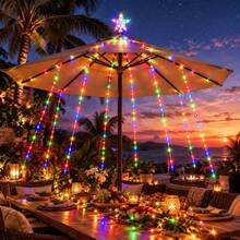 LED Star Waterfall String Lights, USB Powered Fairy Lights, 8 Lighting Modes, Star Curtain Lights, Suitable For Indoor And Outdoor Decoration, Christmas Tree, Wedding, Party, Thanksgiving, New Year And Seasonal Atmosphere Lighting - Multicolor - View 6
