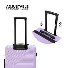 W WINGS High Durability | Polycarbonate | 3 PiecesLuggage Set | Carry-On, Medium And Large Suitcases With TSA Lock And 360° Spinner Wheels - Dusty Purple - View 9