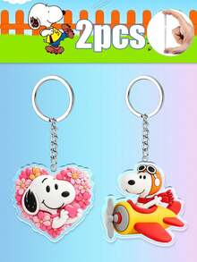 MASSDI Cartoon Heart Floral Acrylic Key Charm, Lightweight Portable Bag Accessory, Precision Die-Cut Wavy Outline Craft, Glossy Transparent Surface, Durable Metal Keyring, Soft Romantic Fashion Ornament - Keychain - View 10