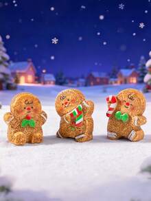 30pcs Christmas Random Style Gingerbread Man Candy Cane Rabbit Christmas Tree DIY Resin Hair Clips Hair Accessories Bracelet Jewelry Making Drilled Resin Kit - Multicolor - View 5