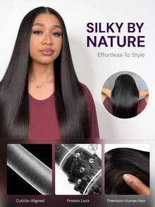 MEGALOOK 100% Human Hair Straight Lace Front Wig 13x4 Transparent Lace Natural Color Straight Hair Micro Knots 12-30 Inches Women Beginner Friendly - SNatural - View 5