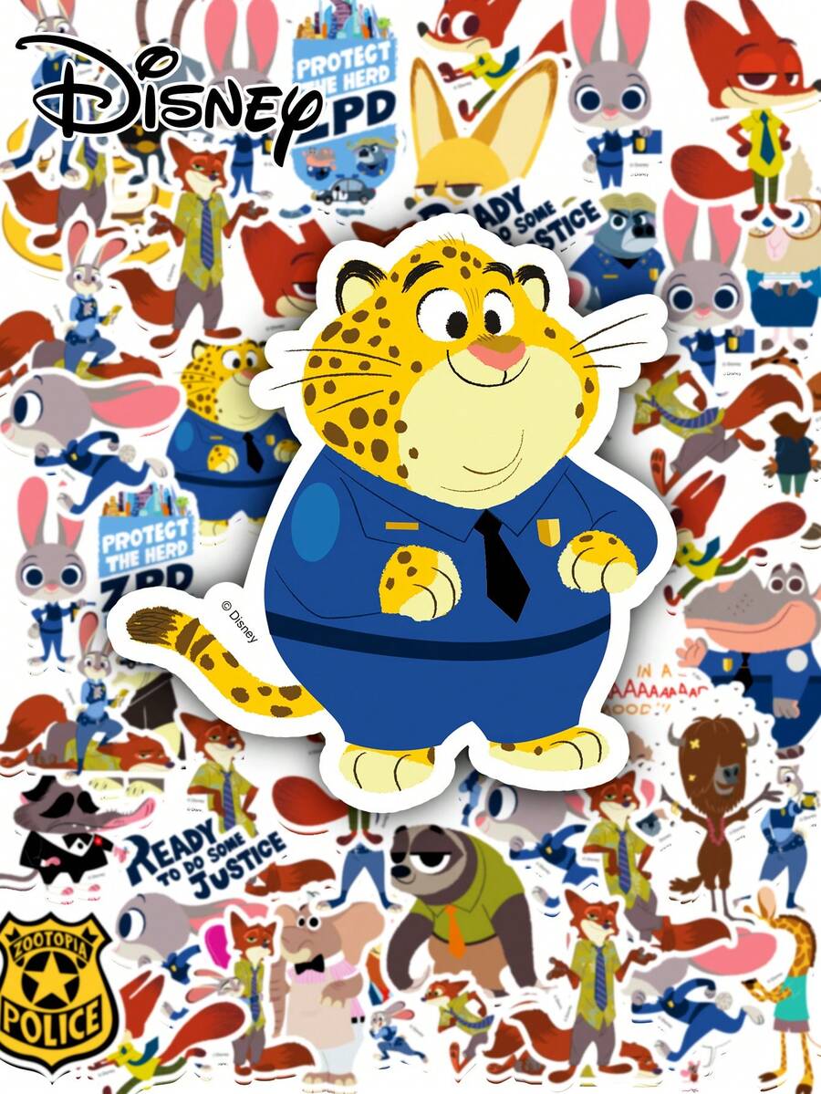 Disney 50pcs Vibrant Cartoon Illustration Sticker Pack, Rich And Diverse Patterns, Suitable For Phone Case, Notebook, Skateboard Decoration, Scrapbook Collage Creation, Party Small Decoration, Creative Small Gift Between Friends. - Multicolor - View 1