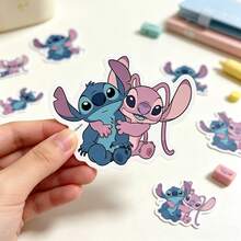 50pcs Stitch & Angel Portable DIY Sticker Collection, Rich Patterns, Water Bottle Luggage Planner Laptop Stickers, Birthday Gift, Home Office Desk Decoration, Creative Versatile Decorative Stickers, Multiple Patterns, Luggage Water Bottle Planner Laptop Modification, Birthday Gift, Office Home Decoration Accessories - Multicolor - View 7