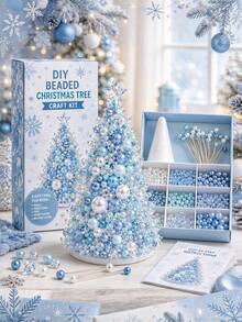 1pc Dreamy Beaded Christmas Tree Set, Handmade Holiday Craft, Creative Christmas Handicraft, Beaded Desktop Decoration, Holiday Project And Creative Handmade Christmas Gift Inspiration - A - View 12