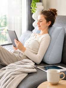 1 cái gối nêm bơm hơi di động, đệm hỗ trợ tam giác mềm, phù hợp để đọc sách và nghỉ ngơi, gối tựa lưng cho ghế văn phòng/giường/du lịch/ô tô, phụ kiện thoải mái thiết yếu cho du lịch mùa thu và tựu trường - Freestyle - Xem 4
