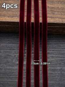 1 Roll Of 5# Burgundy Velvet Ribbon, Suitable For DIY Crafts, Gift Wrapping And Christmas Decoration - Sewing And Knitting Supplies - Burgundy - View 20