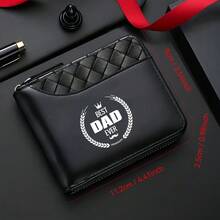 1pc Large Capacity Fashion "Best Dad" Letter Print Zipper Men's Wallet, With Multiple Card Slots And Zipper Closure Design, Suitable For Storing Cash, Keys, ID Cards And Driver's Licenses - Perfect For Daily Commute And Gifts - Multicolor - View 3