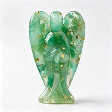 Angel Figurine, Natural Crystal Crushed Stone Resin Decor, - Multicolor - View 15