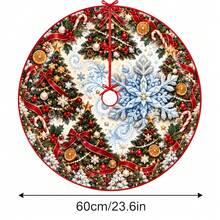 1pc Ice Blue Large Snowflake Pattern Christmas Tree Skirt, Elegant Color Holiday Decoration, 5 Sizes, Suitable For Men And Women As Holiday Gift, Perfect For Home And Party Christmas Decor - Ice Blue Large Snowflake - View 12