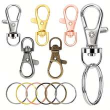 Rotatable Charm Spring Keychain And Key Ring Set, Premium Alloy Rotatable Lobster Clasp, Suitable For DIY Keychains, Key Chains, Bag Charms, Car Key Charms And Other Jewelry Accessories, Perfect For Making Christmas Decorations, Very Charming Jewelry Making Material - Multicolor - View 5