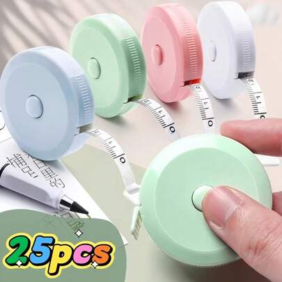 25pcs Mini Soft Retractable Tape Measure 150cm/60in Push Button Body Measurement Tape Sewing Fabric Crafting Measuring Tool