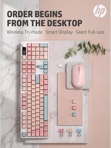 HP K160 Wireless Tri-Mode Mechanical Keyboard 105-Key/Keyboard & Mouse Set, Side-Printed Gradient RGB Lighting, Smart Digital Display Screen, Dual-Stage Feet, Silent For Office And Gaming - View 2