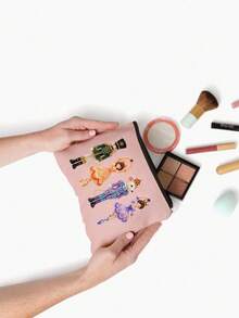 2D Christmas Theme Nutcracker Makeup Bag, Includes Christmas Ballet And Other Elements, Holiday Gift Bag, Toiletry Bag, Multi-Functional Bag, Suitable For Commuting, Back To School, Travel, And Other Occasions (2D Printed Pattern) - Multicolor - View 8