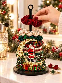 2D FLAT Christmas Hair Tie Storage Rack - Christmas Decoration, Desktop Organizer For Storing Hair Ties, Headbands, Hair Clips (Combines Display And Storage Functions), Santa Claus Design, Also Suitable For Christmas Decoration, Multi-Functional Home Decor Storage Solution, Jewelry Storage Rack - Multicolor - View 1