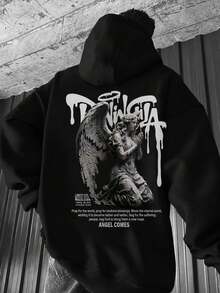 Sudadera con capucha nueva para hombre, diseño con estampado creativo, ropa otoño‑invierno, excelente opción de regalo - Negro - Ver 2