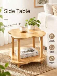 Multi-Style Side Table,Sofa Side Table, Small Coffee Table, 40*40*50cm, 3 Shapes Available, 2-Tier Storage End Table, Durable,Sturdy,Minimalist Nightstand For Living Room Bedroom Balcony, Space Saving Accent Table For Home Decor - Multicolor - View 7