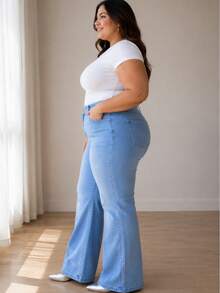 Plus Size Jeans - Blue - View 2
