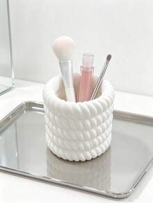 Ins Style Twisted Rope Braided Storage Tube, Rounded 3D Spiral Texture, Fresh Texture, Suitable For Makeup Brushes, Eyebrow Pencils, Unique Design, Exquisite Storage Item For Bathroom Vanity - Multicolor - View 3