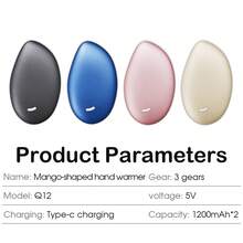 1pc Portable Electric Hand Warmer, Mango Shape, 2400mAh, 3 Temperature Settings, Unisex, Essential For Outdoor Sports Enthusiasts And Workers, Holiday Gift - A - View 11