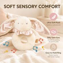 1pc Rabbit/Bear Plush Ring Rattle, Soft Cotton Handheld Rattle Toy With ...
