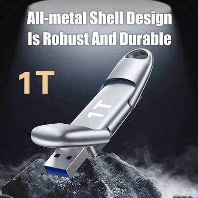 1T Large-Capacity 4-In-1 Mobile Phone USB Flash Drive, Portable External Photo Memory Stick. Compatible With All Mainstream Phones, Tablets And Desktops, Supports Fast File & Photo Transfer For Android Devices And Multi-Interface Electronics