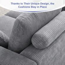 OYAJIA 240cm Boneless Couch, Compressed Sofa For Living Room L-Shaped Modular Left Hand Facing Sofa Chaise Sectional With High Polymer Sofa Fabric, Memory Foam, No Assembly - Grey - View 9