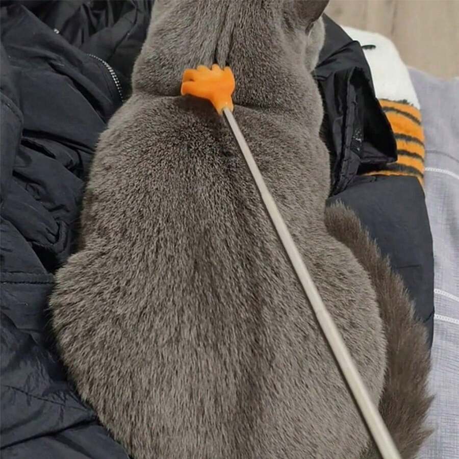 Retractable Simulated Hand Pet Scratching Toy, Cat Teaser Wand, Imitate Owner's Stroking, Fun Pet Grooming & Interactive Toy - View 1