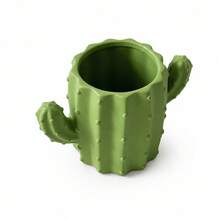 1pc Cactus Pen Holder, Cute 3D Cactus Shaped Desktop Storage Box, Creative Large Capacity Pencil Cup, Decorative Desktop Container, Suitable For Pens, Pencils And Makeup Brushes, Office And School Supplies Gift, Pen Holder, Christmas Decoration - Multicolor - View 7