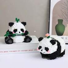 1000pcs Small Particle Assembly Toy Cute Panda Adult High Difficulty Building Blocks Gift Ornament, Miniature Small Particle Assembly Model, Adult High Difficulty DIY Assembly Ornament, Desktop Decoration, Collection Ornament, Birthday Gift, Party Gift, Christmas Gift, Home Decor - Multicolor - View 4