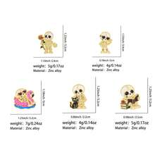Funny Skull Enamel Lapel Pins, Cute Cartoon Skeleton Brooch Badge, Metal Decorative Pin For Jacket Backpack, Halloween Jewelry Gift For Man Women - Multicolor - View 12