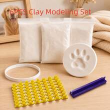 6pcs Clay Modeling Kit Pet Cat Dog Paw Print Clay Set With Letter Molds - Complete DIY Home Pet Keepsake Set - 6pcs - View 13