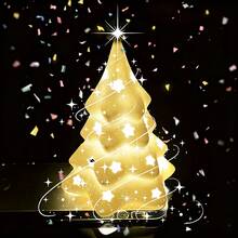 Christmas Tree-Shaped Lampshade, Night Light Lampshade, Holiday Decoration, Star-Shaped Hollow Ambient Lampshade, Simple 3D Printed Christmas Tree Lampshade, Creative Desktop Ornament For Bedroom - Christmas Tree Lampshade - View 1
