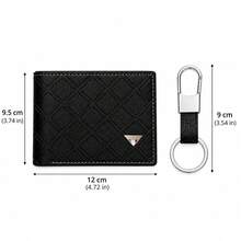 Classic Men's Wallet & Keychain Gift Set, Business Card Holder Wallet, Elegant Everyday Carry, Birthday Christmas Father's Day Gift - Black - View 5