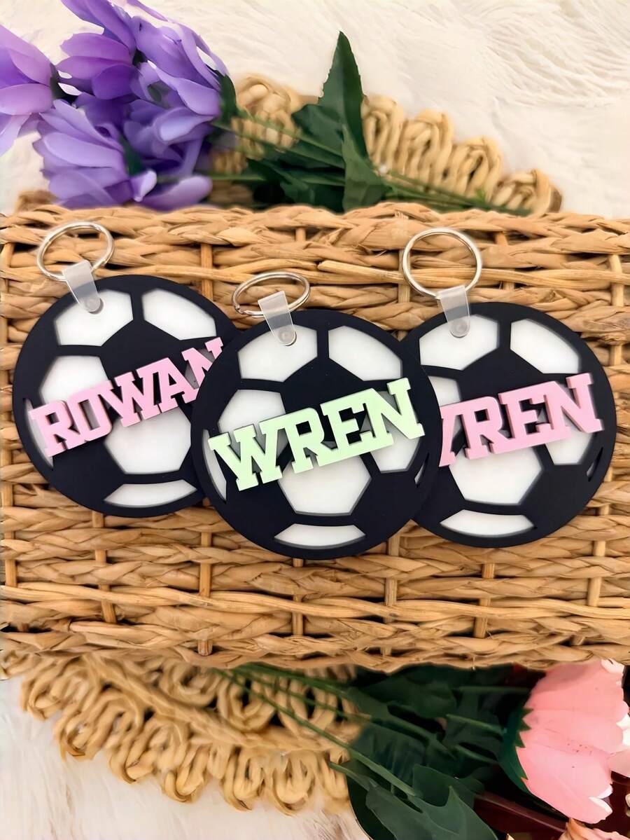 Custom Keychains, Name Tags, Car Keychains, And Soccer-Themed Keychains-These Personalized Items Make Great Bag Accessories And Are Ideal Gifts For Birthdays, Halloween, And Christmas.