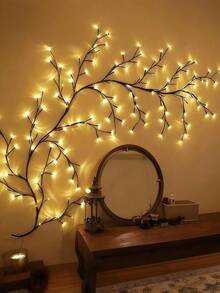 1pc Brown Vine 96 LED Twinkle Fairy String Lights, 6ft Flexible, USB Powered, 8 Modes, Suitable For Indoor Decoration, Wedding, Valentine's Day And Christmas Decor - A - View 5